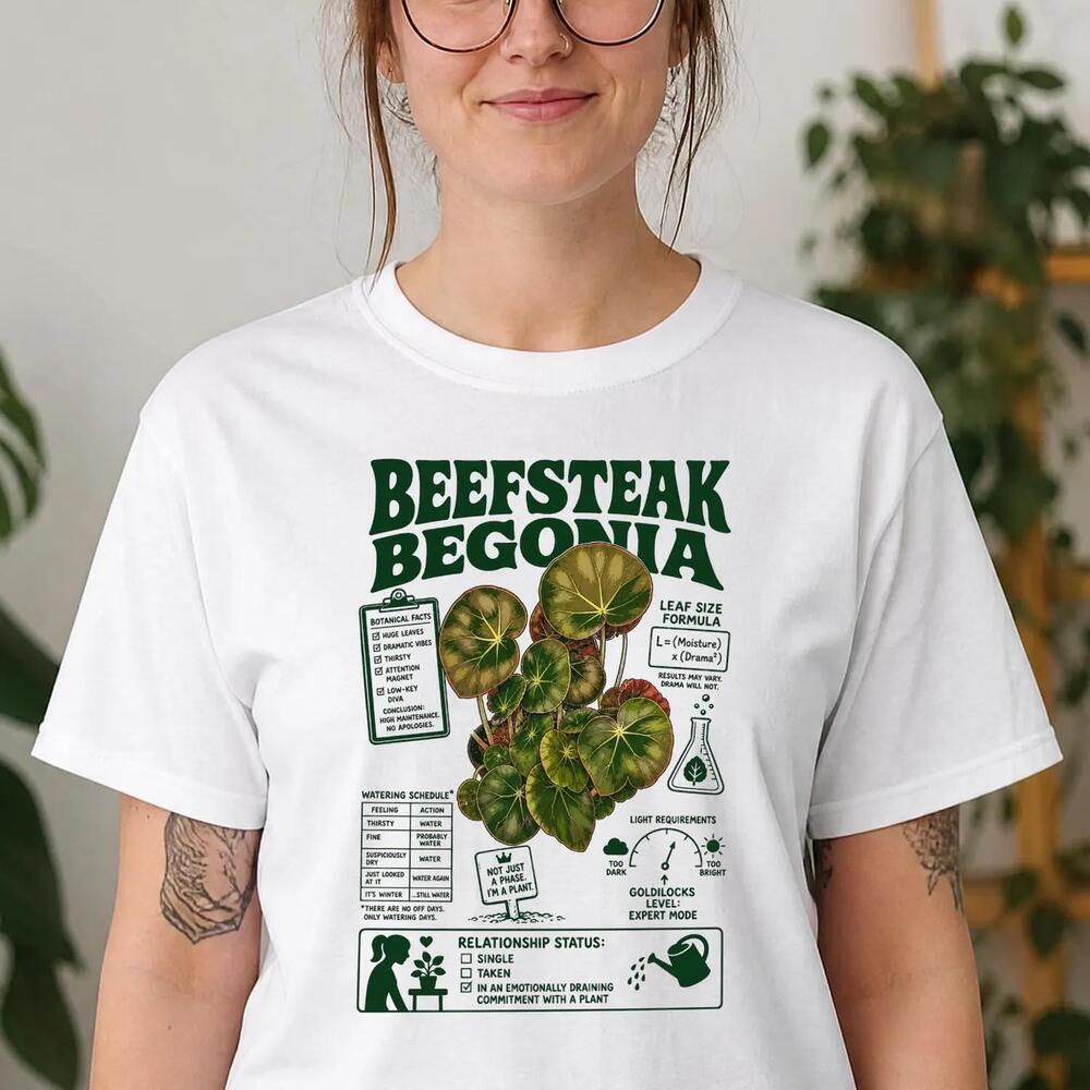 Funny Beefsteak Begonia Shirt Retro House Plants Gift